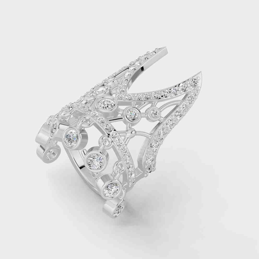 Celestial Diamond Nail Ring